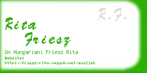 rita friesz business card